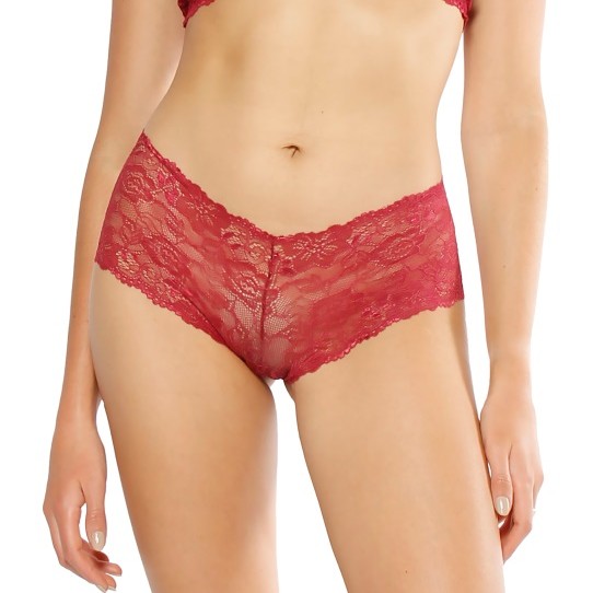 Women's Wine Chantilly Lace Boxer Without Elastics